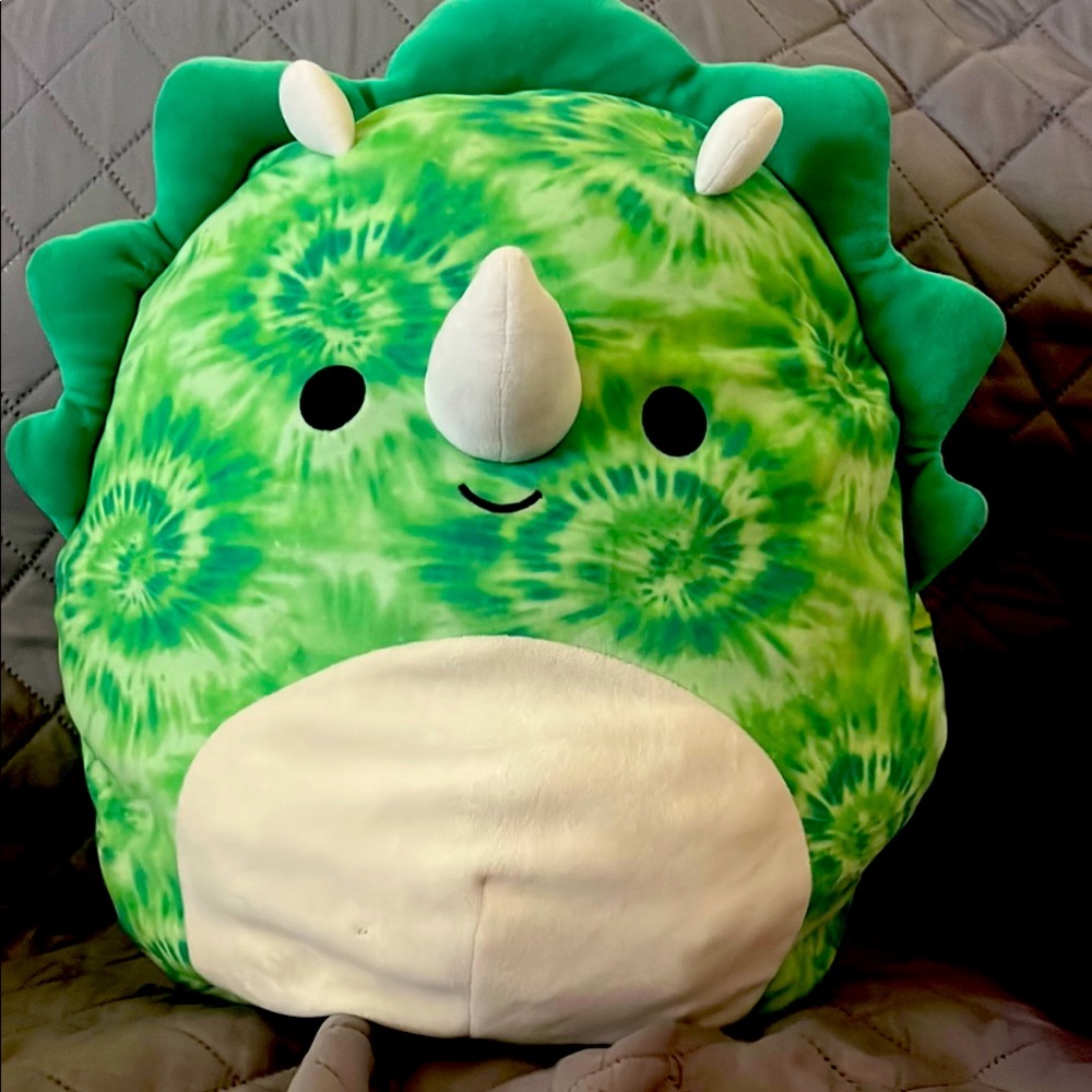 Squishmallows Green Tie-Dye Dinosaur plush